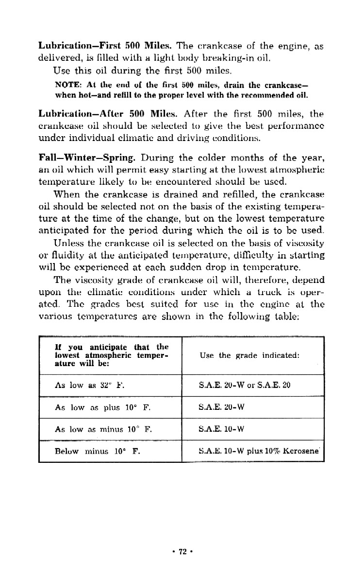 1952 Chevrolet Trucks Operators Manual Page 66